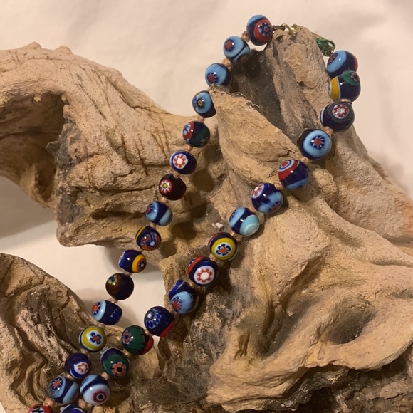 Hand Crafted Glass Beaded Necklace - Picture 3 of 7